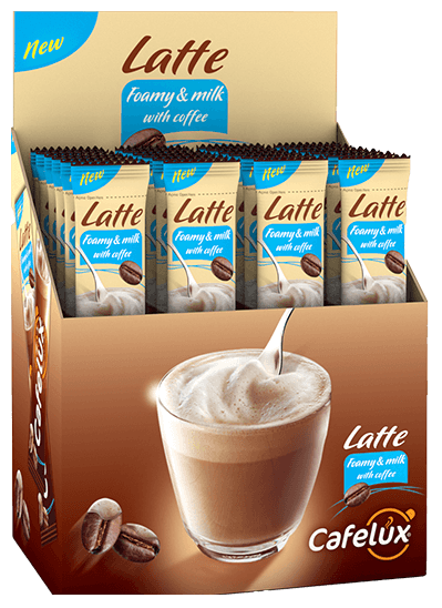 Latte Foamy milk with Coffee Box